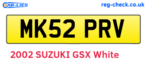 MK52PRV are the vehicle registration plates.
