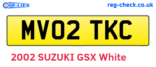 MV02TKC are the vehicle registration plates.