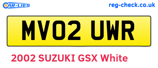 MV02UWR are the vehicle registration plates.