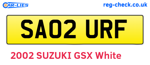 SA02URF are the vehicle registration plates.