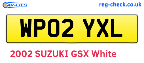 WP02YXL are the vehicle registration plates.