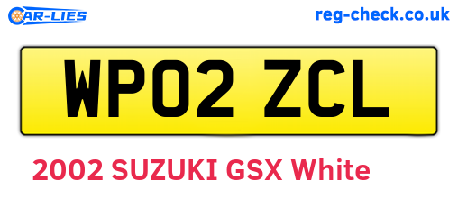 WP02ZCL are the vehicle registration plates.