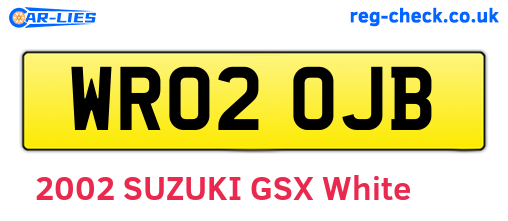 WR02OJB are the vehicle registration plates.