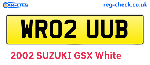 WR02UUB are the vehicle registration plates.