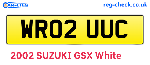 WR02UUC are the vehicle registration plates.
