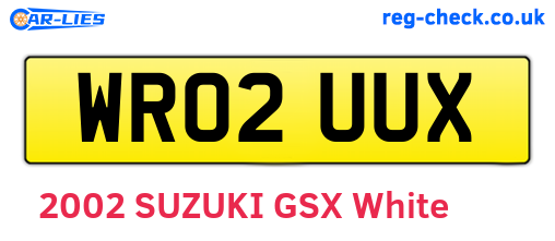 WR02UUX are the vehicle registration plates.
