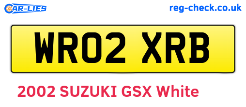 WR02XRB are the vehicle registration plates.