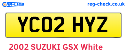 YC02HYZ are the vehicle registration plates.