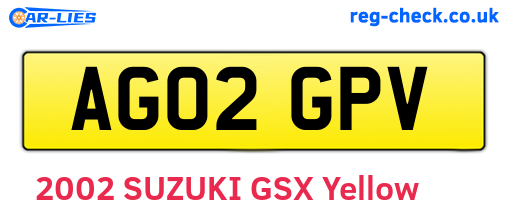 AG02GPV are the vehicle registration plates.