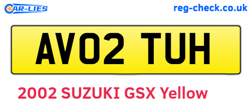AV02TUH are the vehicle registration plates.