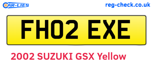 FH02EXE are the vehicle registration plates.