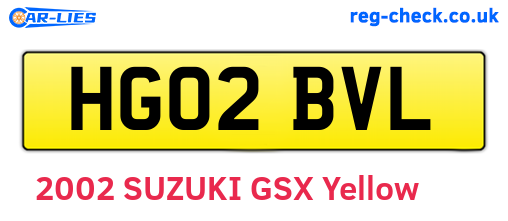 HG02BVL are the vehicle registration plates.