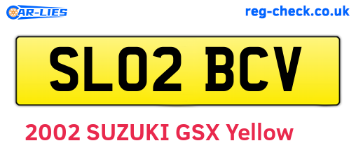 SL02BCV are the vehicle registration plates.