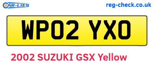 WP02YXO are the vehicle registration plates.
