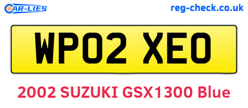 WP02XEO are the vehicle registration plates.
