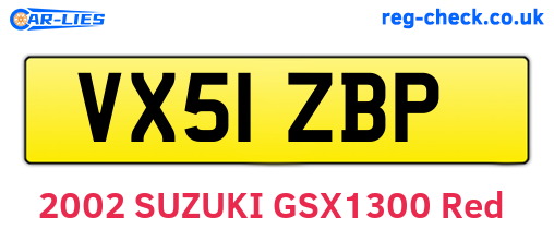VX51ZBP are the vehicle registration plates.
