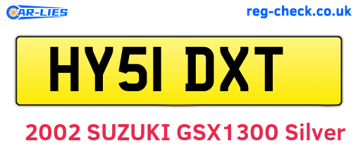 HY51DXT are the vehicle registration plates.