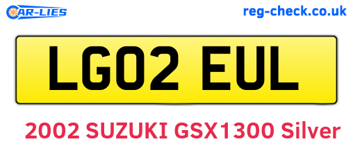 LG02EUL are the vehicle registration plates.