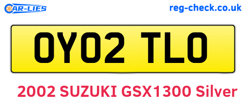 OY02TLO are the vehicle registration plates.