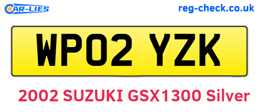WP02YZK are the vehicle registration plates.
