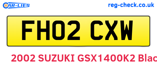 FH02CXW are the vehicle registration plates.