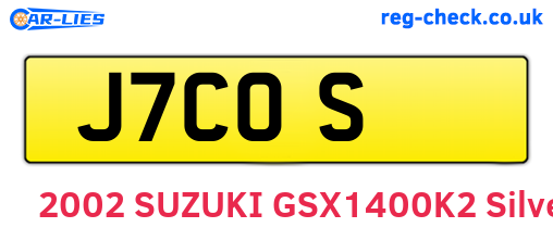 J7COS are the vehicle registration plates.