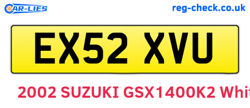 EX52XVU are the vehicle registration plates.