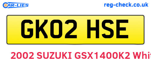 GK02HSE are the vehicle registration plates.