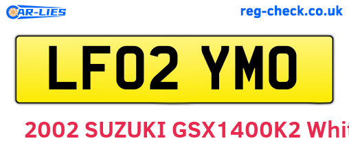 LF02YMO are the vehicle registration plates.
