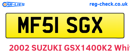 MF51SGX are the vehicle registration plates.