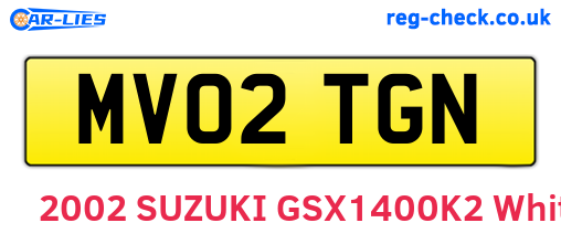 MV02TGN are the vehicle registration plates.