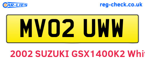 MV02UWW are the vehicle registration plates.