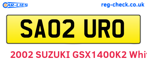 SA02URO are the vehicle registration plates.
