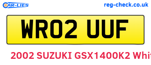 WR02UUF are the vehicle registration plates.