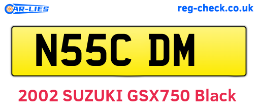N55CDM are the vehicle registration plates.