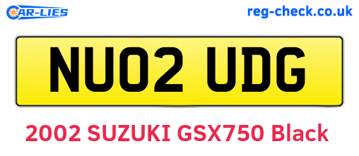 NU02UDG are the vehicle registration plates.
