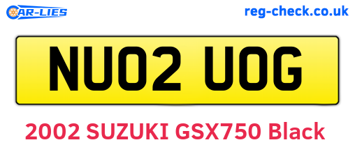 NU02UOG are the vehicle registration plates.