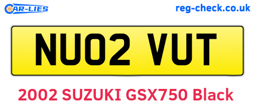 NU02VUT are the vehicle registration plates.