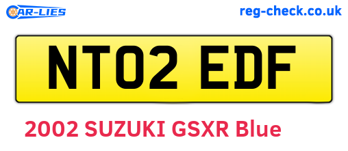NT02EDF are the vehicle registration plates.