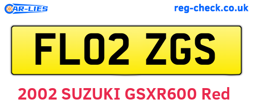 FL02ZGS are the vehicle registration plates.