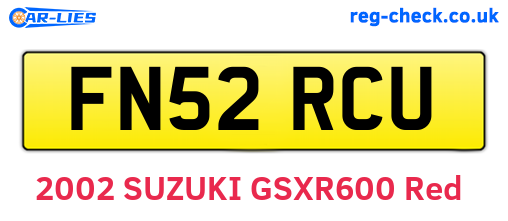 FN52RCU are the vehicle registration plates.