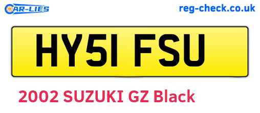 HY51FSU are the vehicle registration plates.