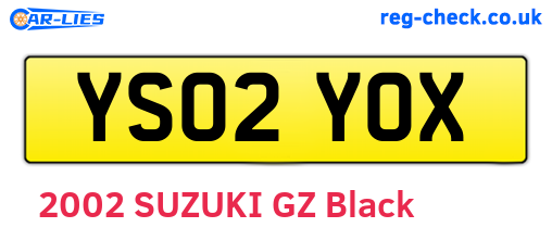 YS02YOX are the vehicle registration plates.