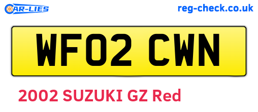 WF02CWN are the vehicle registration plates.
