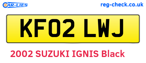 KF02LWJ are the vehicle registration plates.