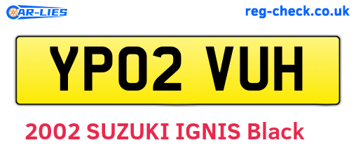 YP02VUH are the vehicle registration plates.