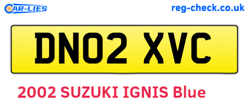 DN02XVC are the vehicle registration plates.