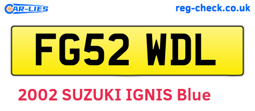 FG52WDL are the vehicle registration plates.