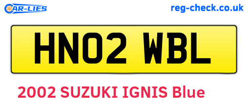 HN02WBL are the vehicle registration plates.