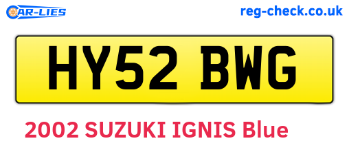 HY52BWG are the vehicle registration plates.